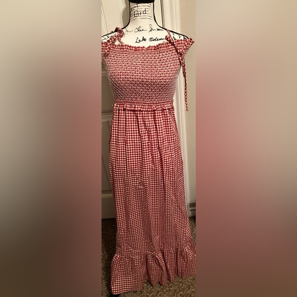 Kate Spade Gingham Sun-kissed Maxi Dress Spaghetti Straps NWT - Picture 3 of 9